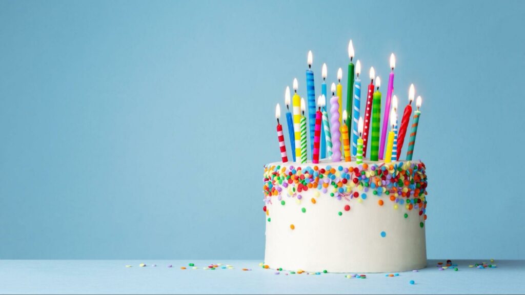 birthday cake with candles